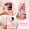 3-in-1 Freestanding Kids Jewelry Cabinet Armoire with Full Length Mirror - 13.5 L x 12 W x 46 H